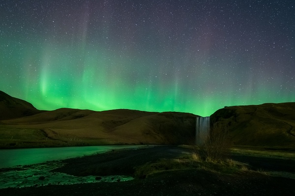 Aurora at Skogafoss, Iceland - Travel - Marcs Photo