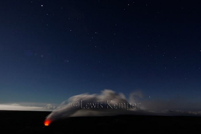 Kilauea Volcano and stars