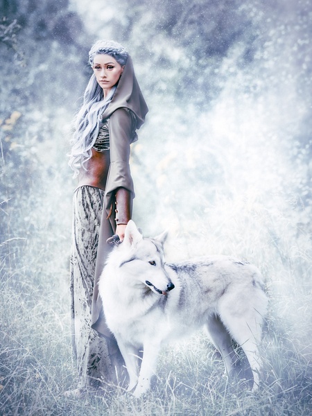 Elf and Wolf in the Winter - fancifulphotos