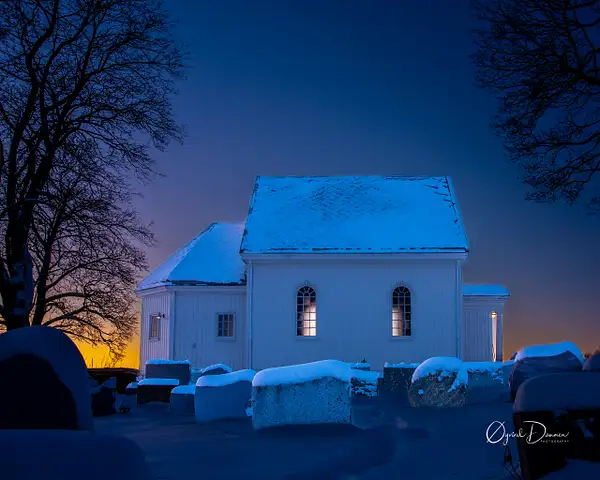 Chapel after sunset by Øyvind Dammen