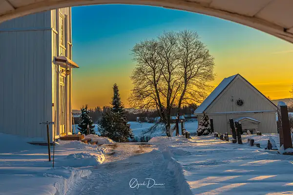 Winter sceneary  at Hovin Church by Øyvind Dammen