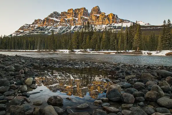 Castle Mountain from the Bow by Ken Vanderwal