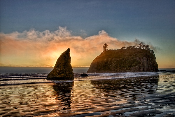 _MG_4974 Sunset Reflection at Ruby Beach-3 - Gary Hamburgh Photography
