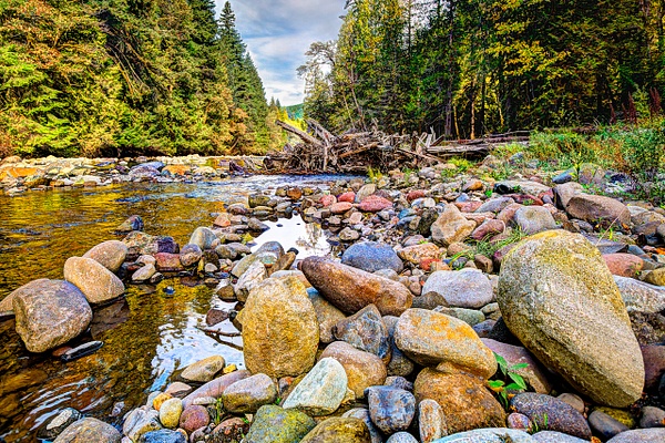 River Rock, Nature's Colors.  Zig Zag River near Sandy, Oregon - MORE: Oregon Smiles - Ron Wolf Photography 