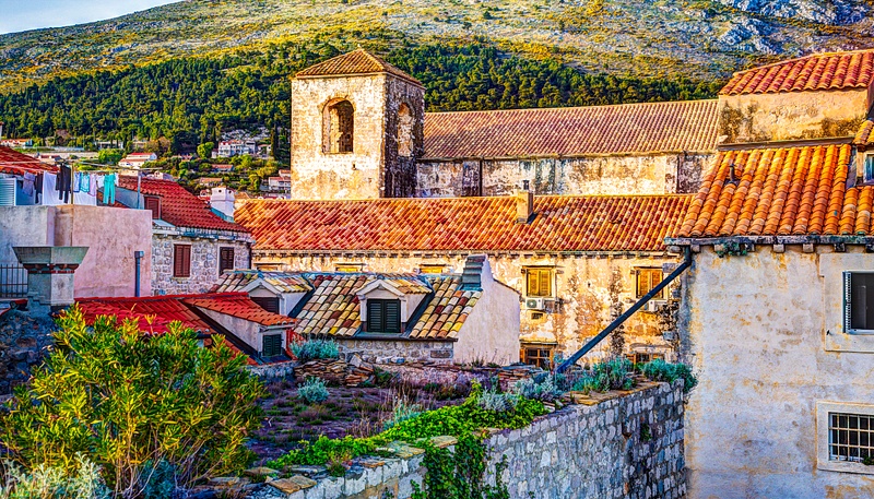 155 Side Street of Roof Tops in Dubrovnik, Croatia