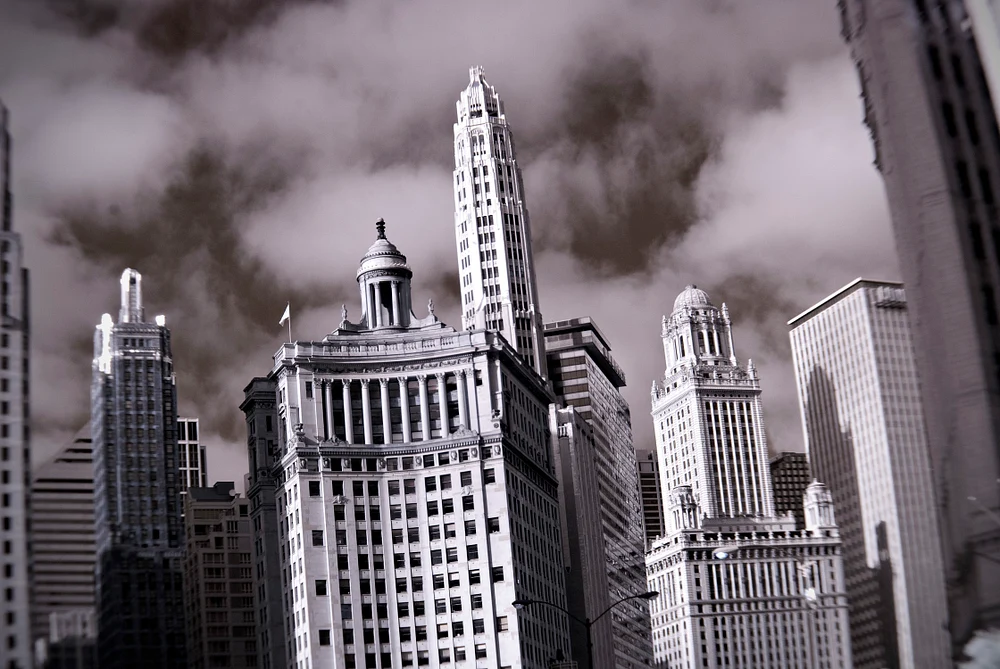 Stunning Infrared View of Chicago's Iconic Skyline