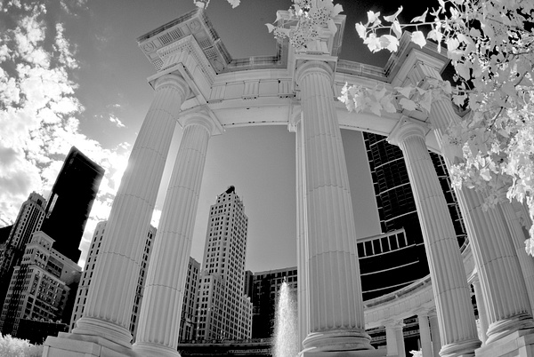 Centennial Park, Chicago in infrared  by Rick Friedman - Rick Friedman Photography