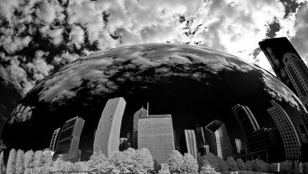 The Bean in Centennial Park, Chicago in infrared  by Rick Friedman - Infrared - Rick Friedman Photography