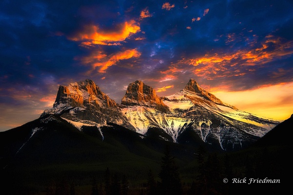 Late afternoon light on the mountains in Branff, Alberta, Canada by Rick Friedman - Rick Friedman Photography 