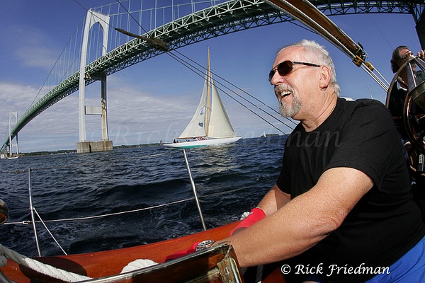 Actor John Ratzenberger sailing in Newport Harbor - Portraits - Rick Friedman Photography
