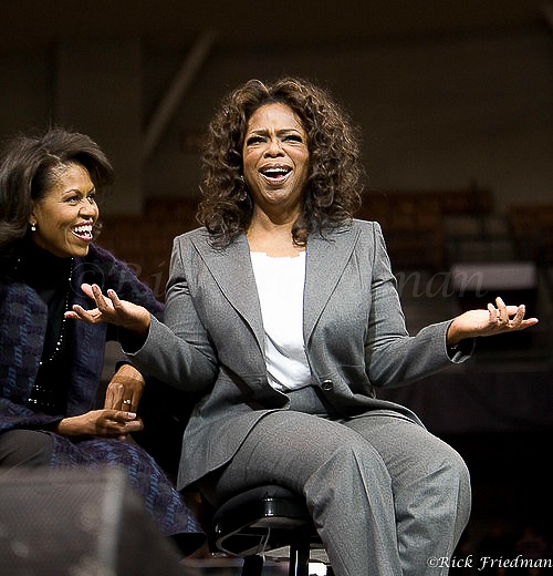 Oprah and Michelle Obama during a campaign stop for  Barack Obama by Rick Friedman - Rick Friedman Photography