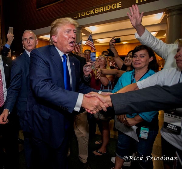 President Donald Trump shaking hands at a campaign event in New Hampshire - Politics - Rick Friedman Photography 