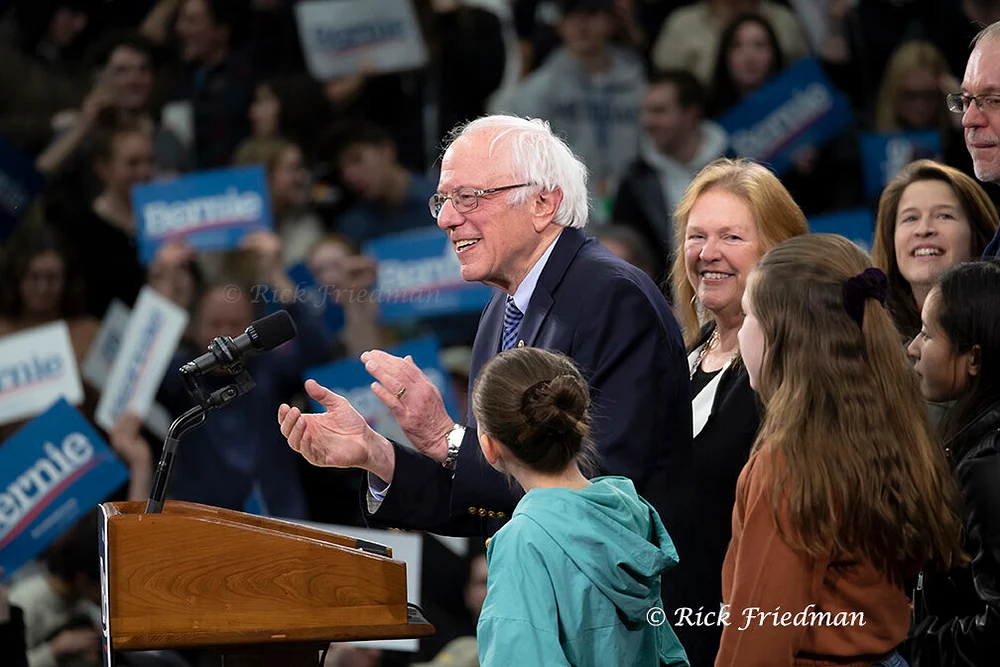 Senator Bernie Sanders Celebrates New Hampshire Primary Victory with Family and Supporters