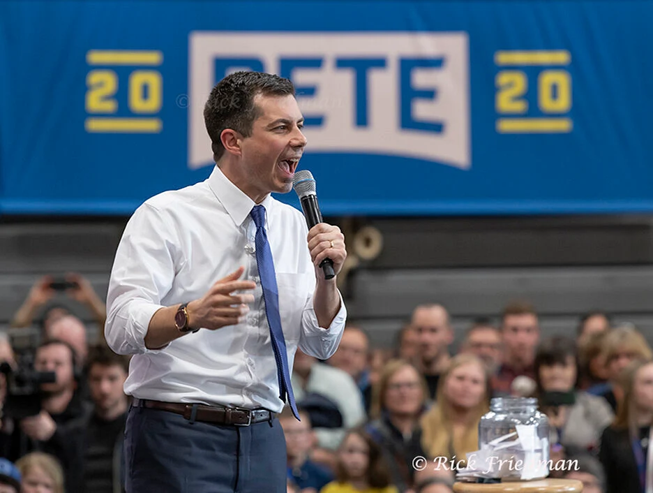 Pete Buttigieg campaigning for  president  in Colorado by Boston photographer  Rick Friedman
