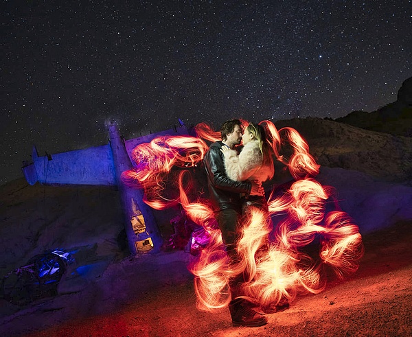 Light painting models at Nelson GhostTown , NV  by Rick Friedman - Rick & Rick Photo Workshops