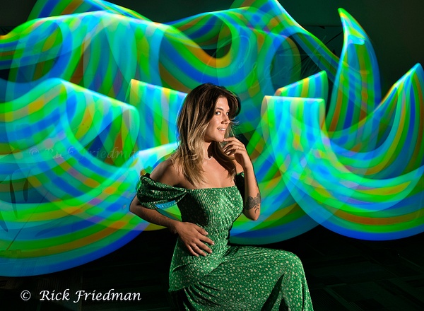 Light painting with green Nanlite  by Rick Friedman - Models - Rick Friedman Photography