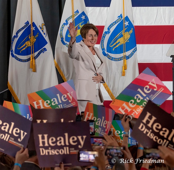 Massachusetts Governor Maura Healey on election night  2023 - Rick Friedman Photography 