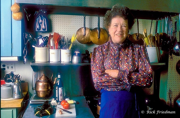 "French Chef" Julia Child in her kitchen , Cambridge, MA by Rick Friedman - Portraits - Rick Friedman Photography