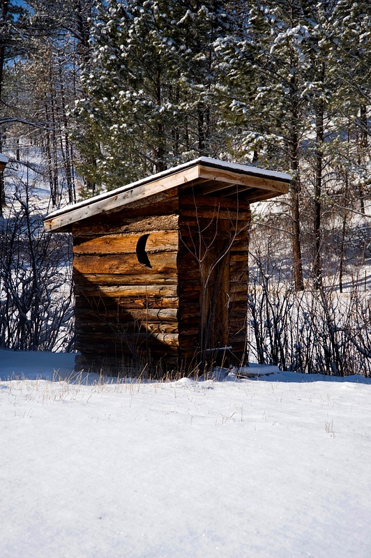 Montana Winter Outhouse