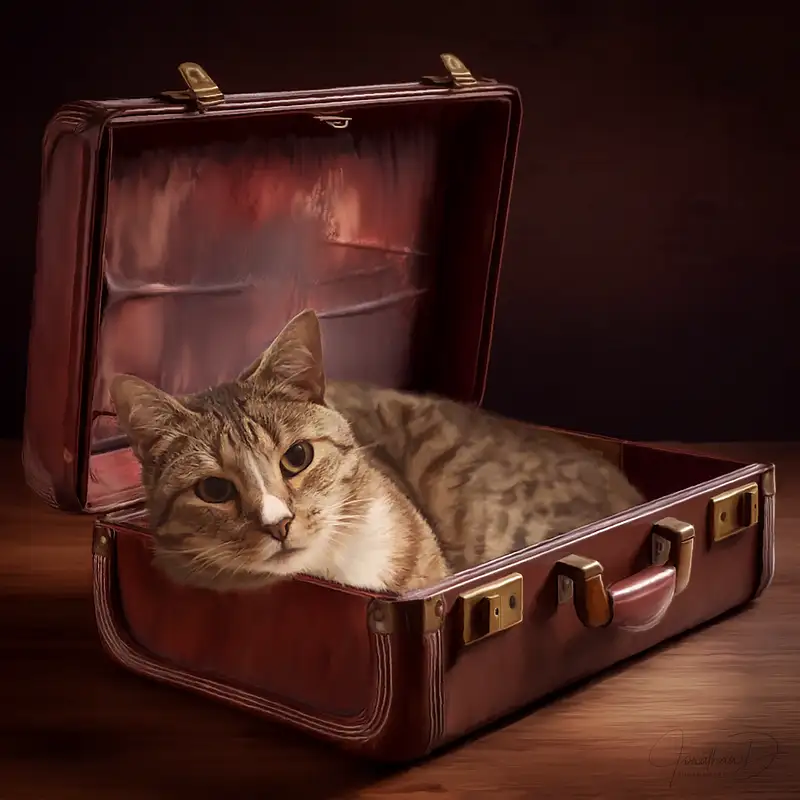 Roxy in Suitcase Painting