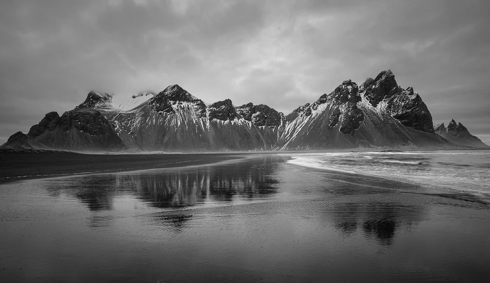 Dramatic Vestrahorn Mountain Reflection at Dusk