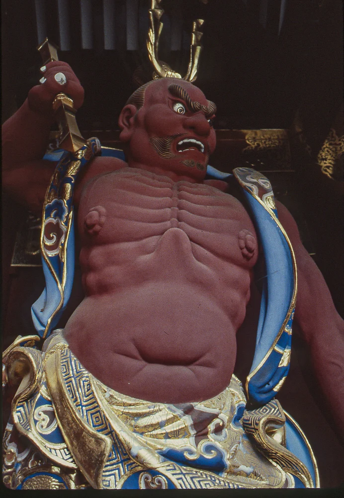 Imposing Guardian Statue at Nikko Temple Complex