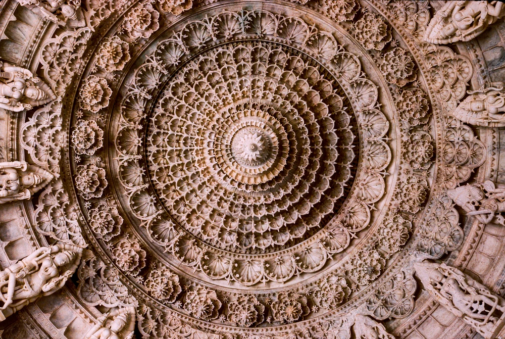 Intricate Ceiling Design of Mt. Abu Temple in 1989