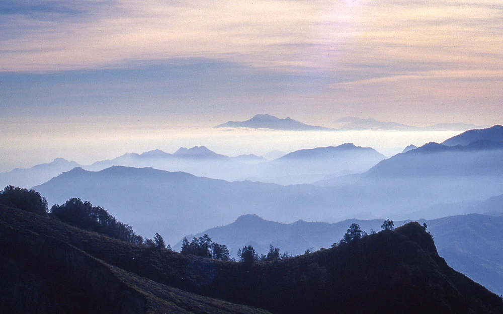 Ethereal Mountain Layers at Dawn