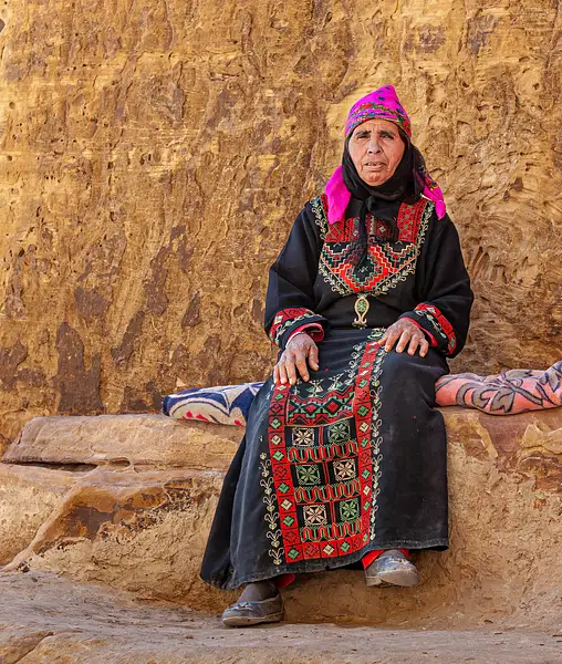 Woman in traditional outfit, Petra, Jordan by Ronnie...