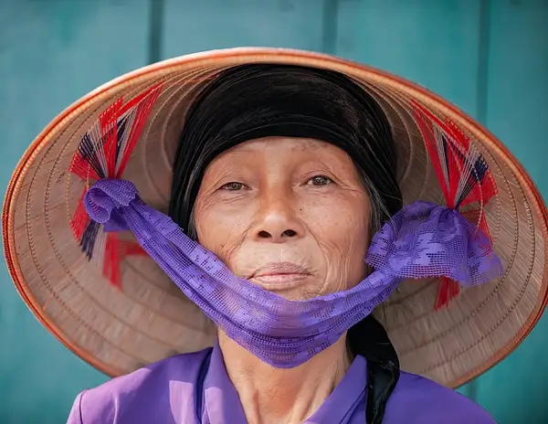 Portrait of a woman on a house boat, Ha Long Bay,...