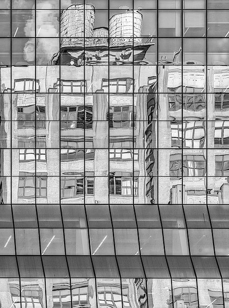 Reflections in Glass Facade - MONOCHROME - Norm Solomon Photography 