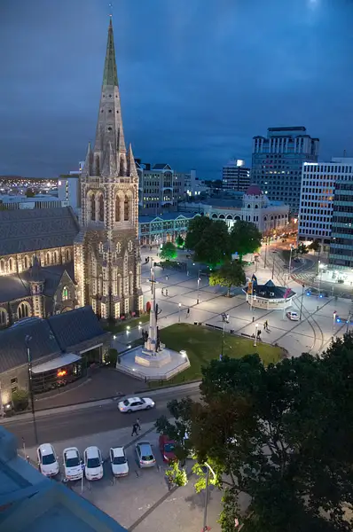 View of the Christchurch NZ cathedral from our room at...
