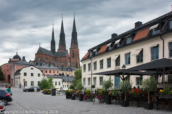 View of Uppsala Catherdral walking to the University by...