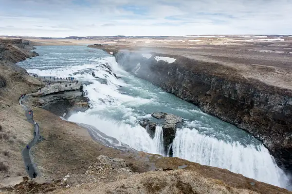 Arriving at Gullfoss, a big waterfall by Willis Chung