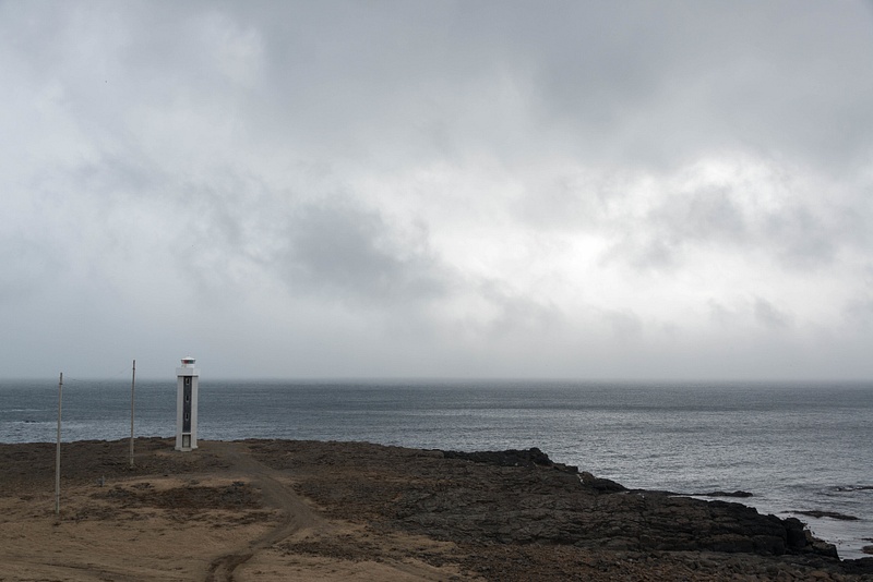 Streitisviti Lighthouse, with the storm in the background