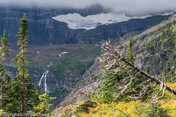 Nicer view of Salamander Glacier and the falls on...