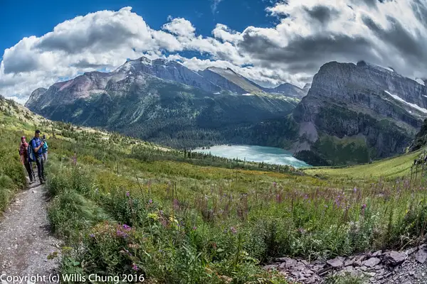 Grinnell Lake in the sun, superwide version. by Willis...