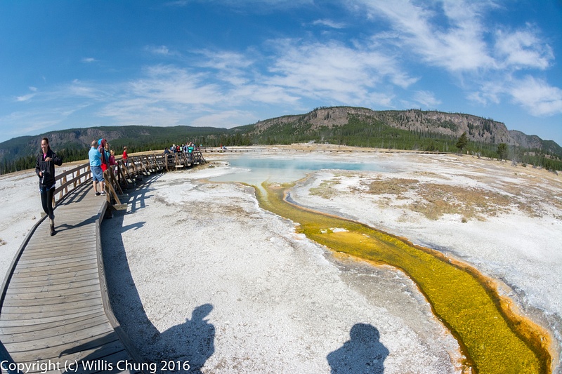 Walking over to Sapphire Pool, Biscuit Basin, Yellowstone National Park, Wyoming