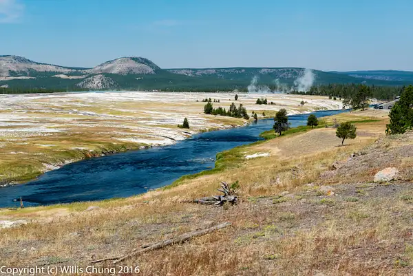 Firehole River leading to Grand Prismatic Spring,...