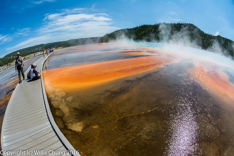 Now we can see the bands of color radiating from the Grand Prismatic Spring,