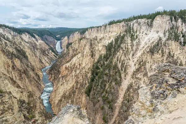 The Grand Canyon of the Yellowstone with the Upper Falls...