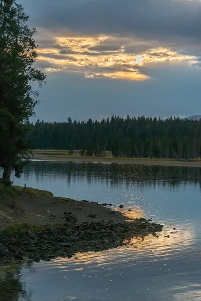 Yellowstone River from Fishing Bridge, early morning. by...