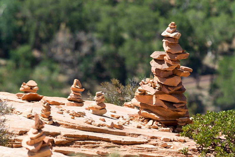 Cairns at the summit of Angels Landing.