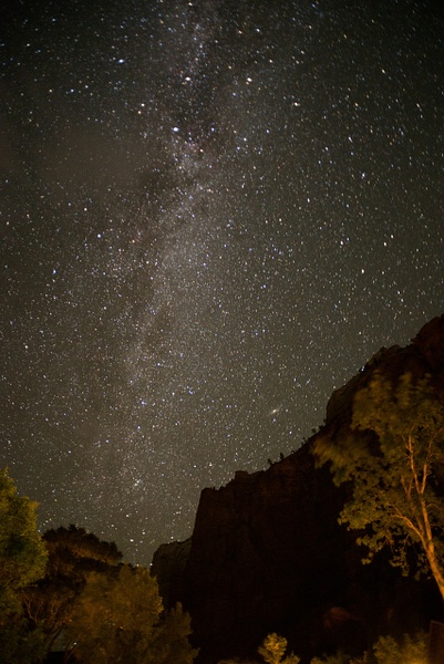 Milky Way from the floor of Zion Canyon at Zion Lodge