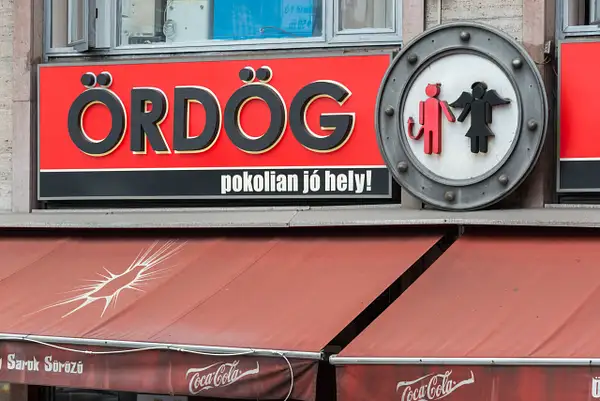 Ördögsarok, a cheap bar, apparently.  Great signage!...