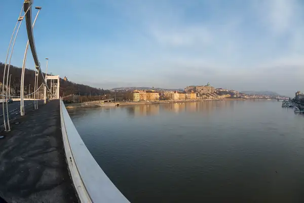 Buda Castle from the Elisabeth Bridge, superwide view by...
