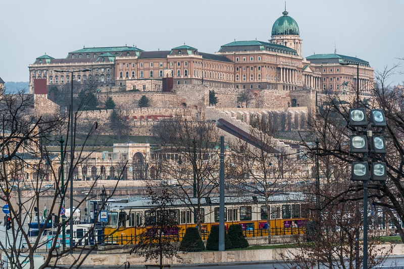 Buda castle across the Danube