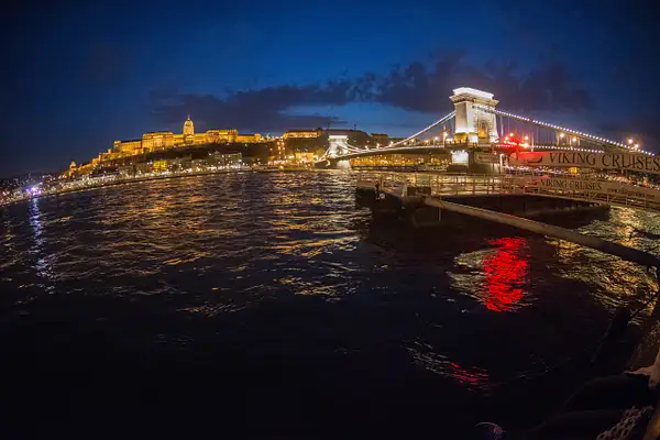Buda Castle and the Széchenyi Chain Bridge, Budapest,...