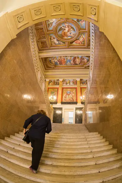 Going up the main central staircase. by Willis Chung
