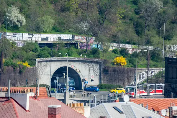 The tunnel leading to Štefánikův most to the north....